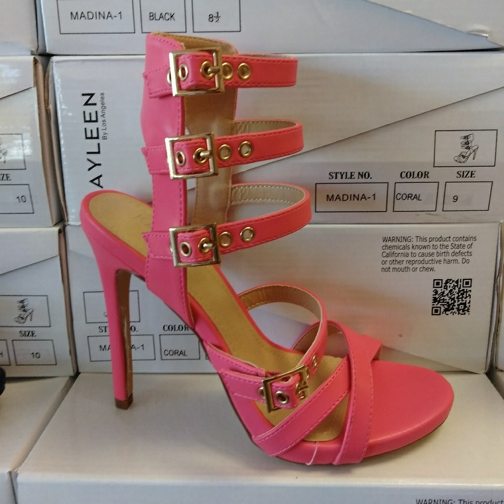 Coral pink heels